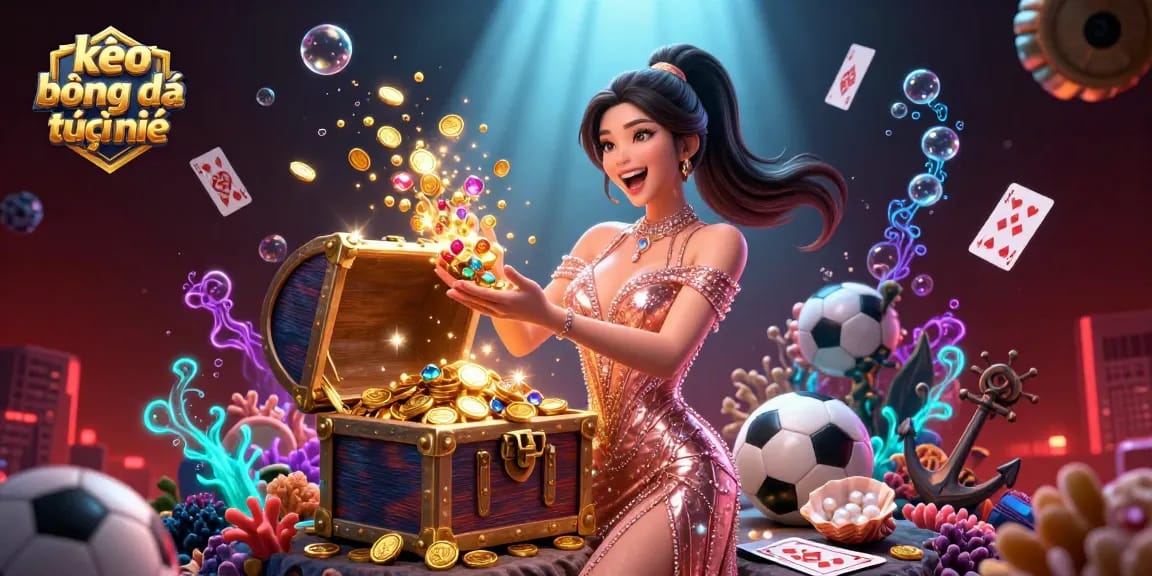 Betting on kèo bóng đá trực tuyến showcases a thrilling scene filled with sports elements and energy.
