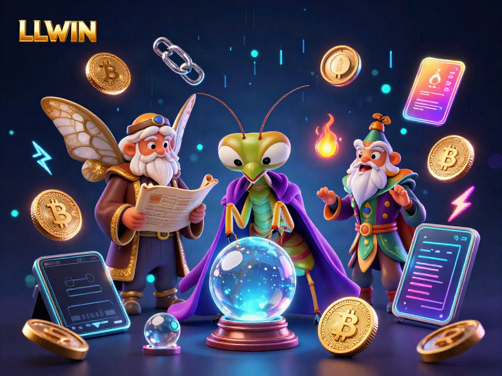 Engage in thrilling games at LLWIN with vibrant casino elements in a mystical setting.