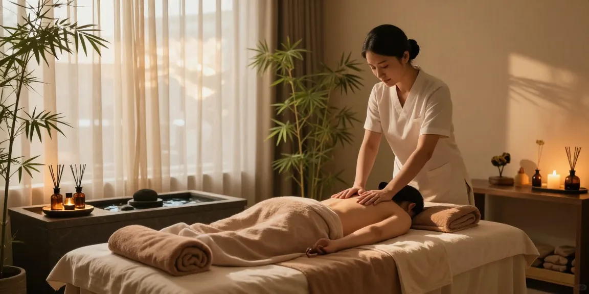 Relaxation space for 위례출장안마 with soothing massage atmosphere and natural elements