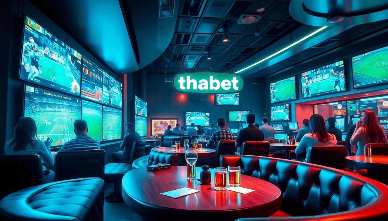 Gamblers experiencing thrilling moments at a thabet sports betting venue.