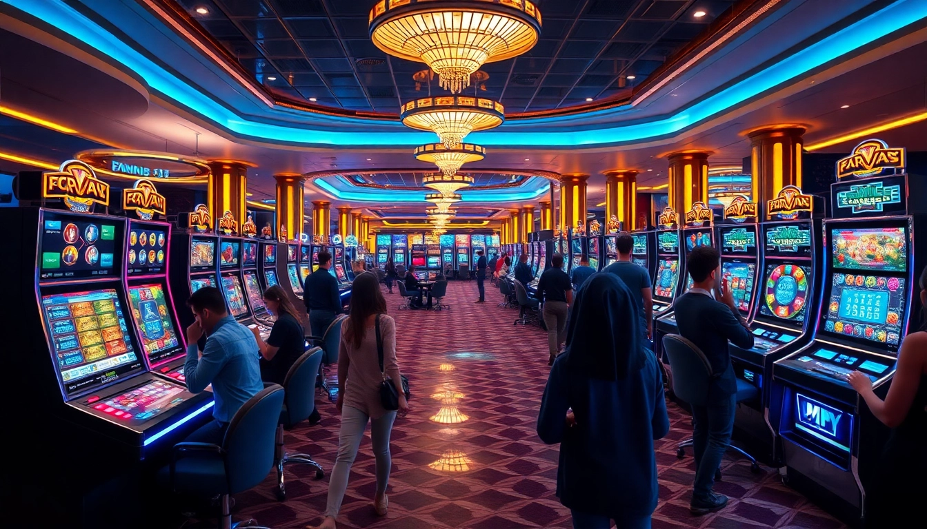 Explore a casino environment showcasing New Technology with sleek gaming tables and digital interfaces for an engaging experience.