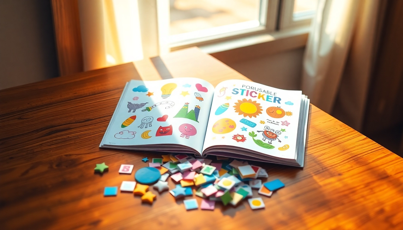 A child enjoys creating with a reusable sticker book filled with colorful, engaging stickers.