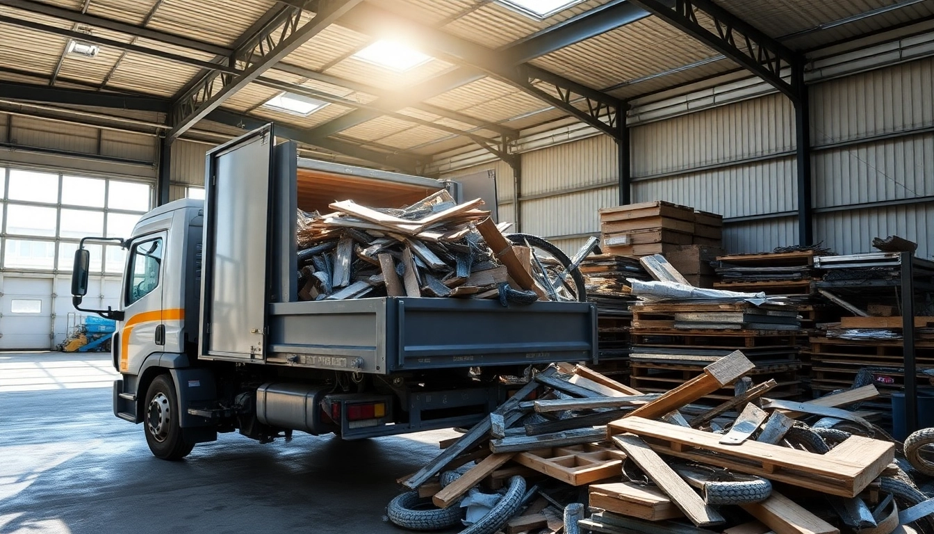 Efficient Schrottabholung Wuppertal service loading scrap materials for eco-friendly disposal.