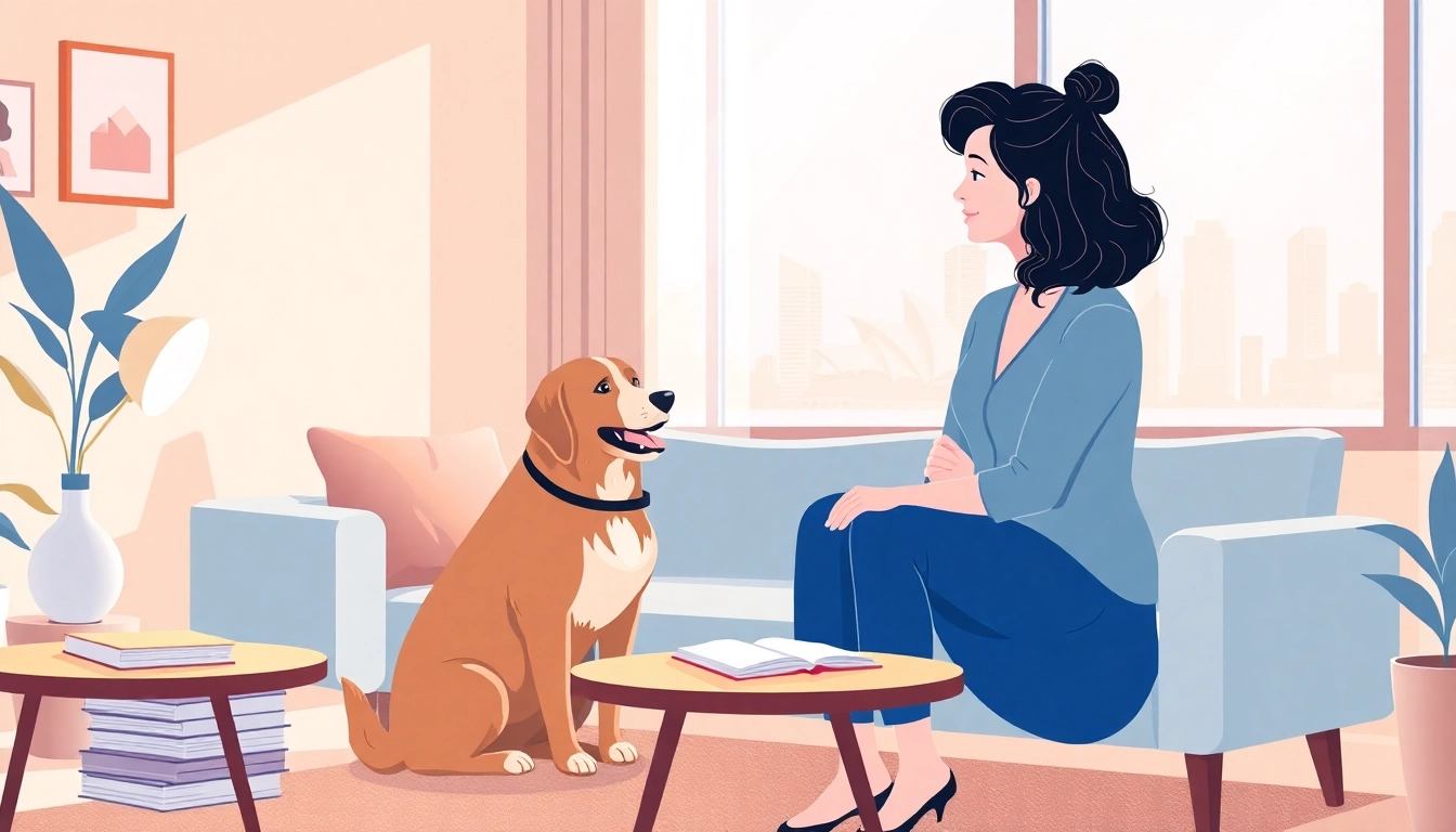 Sydney Psychologist Jacob provides compassionate therapy in a cozy, modern environment with his therapy dog.