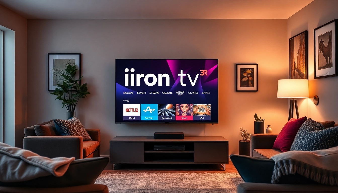 Experience seamless streaming with the innovative iron tv pro in a modern living room setup.