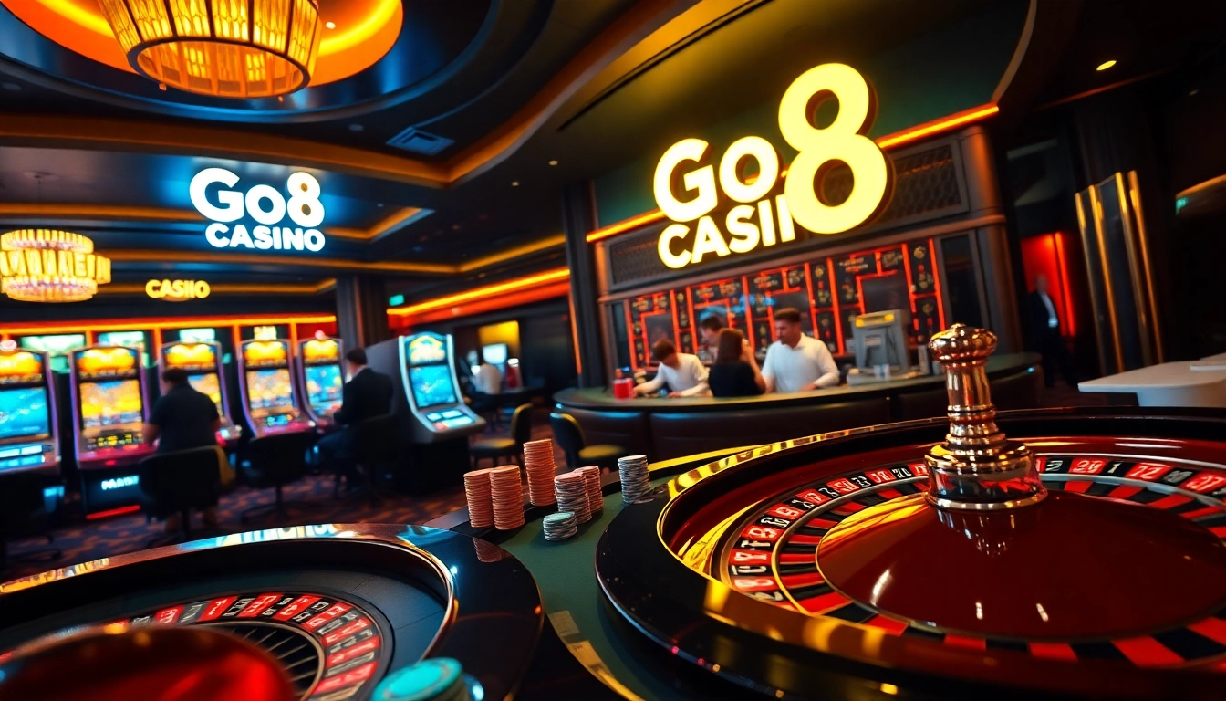 Experience the excitement of Go8 Casino with vibrant slot machines and thrilling poker action.