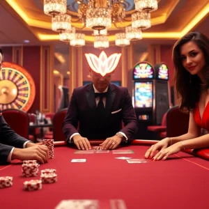 Intense poker showdown at a luxurious casino table featuring https://king88b.us.com/ elements.