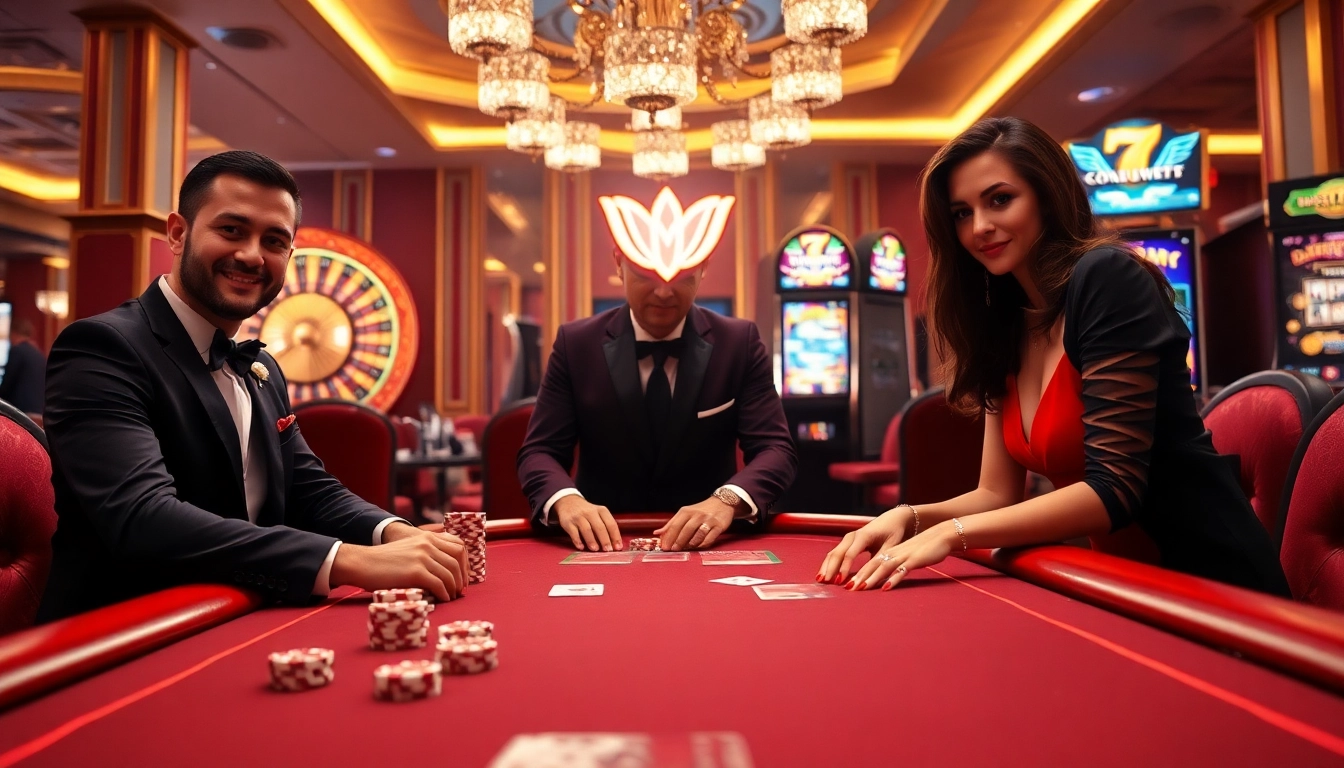 Intense poker showdown at a luxurious casino table featuring https://king88b.us.com/ elements.