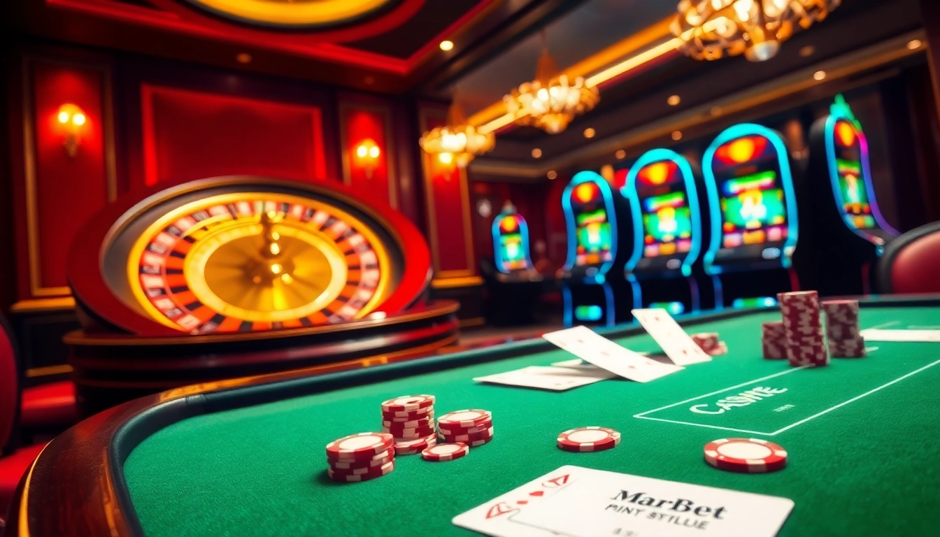 Experience thrilling gameplay at https://marvelbet.site/ with a vibrant casino scene featuring roulette and poker.