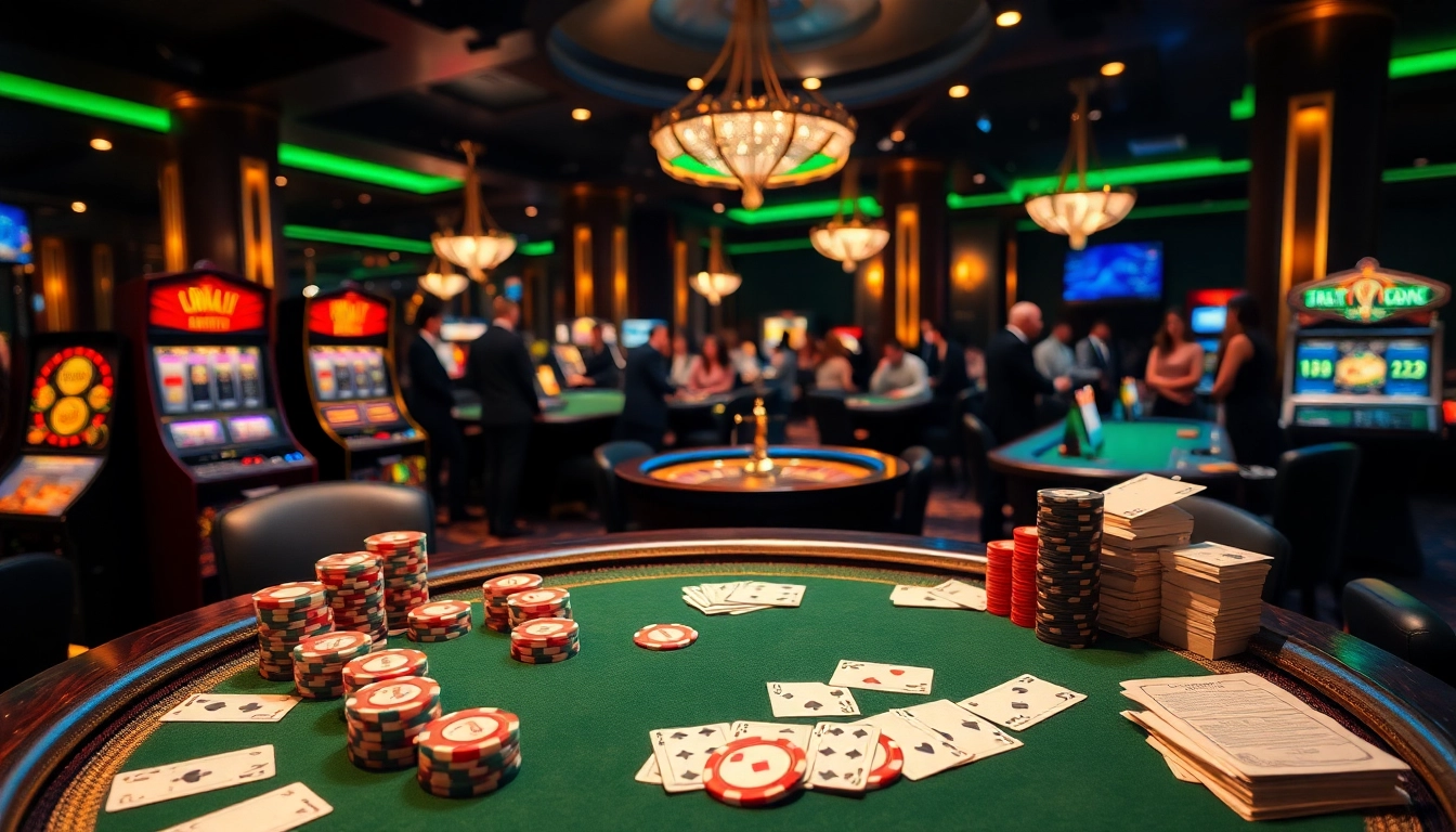 Experience high-stakes excitement at https://8xx.today/ with vibrant casino games showcasing poker chips and roulette wheels.