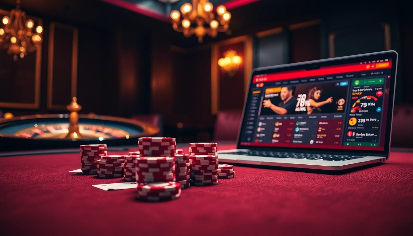 Experience an exciting game at the luxurious casino table with vibrant cards and chips, exploring 78 vin opportunities.