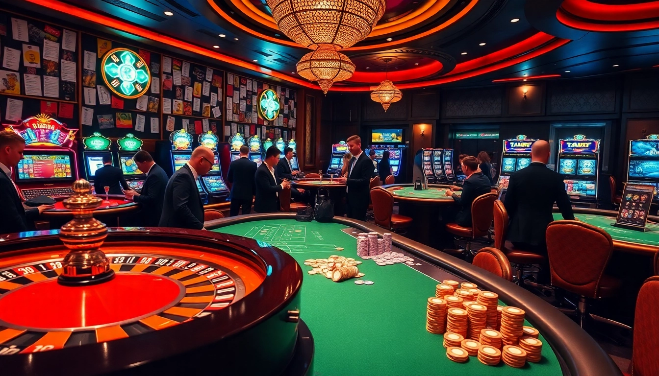 Gambling excitement at https://rr88.lat/ with players at a roulette table and vibrant casino atmosphere.