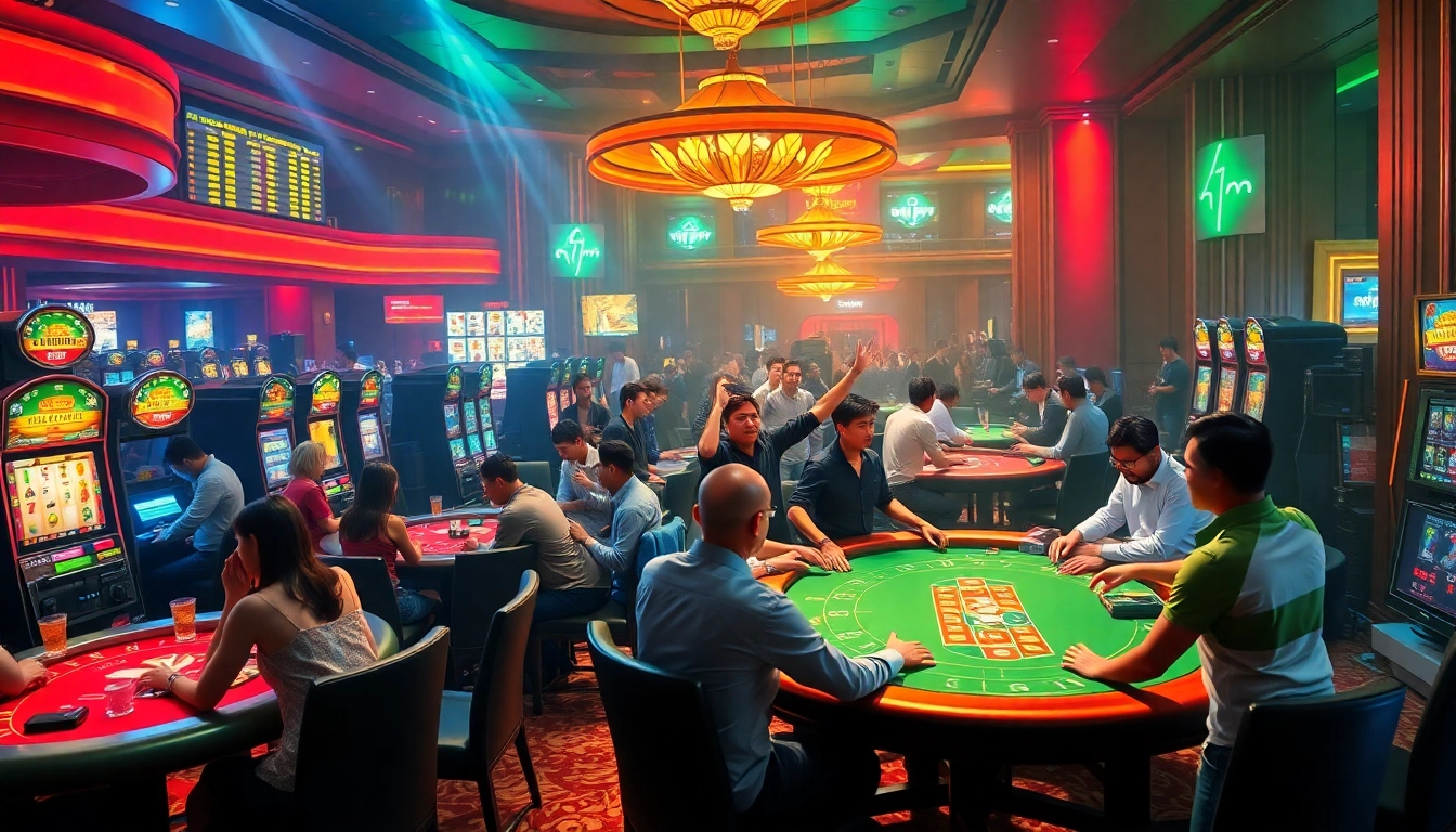 Online gaming excitement at https://mm88.agency/ showcasing a lively casino atmosphere.