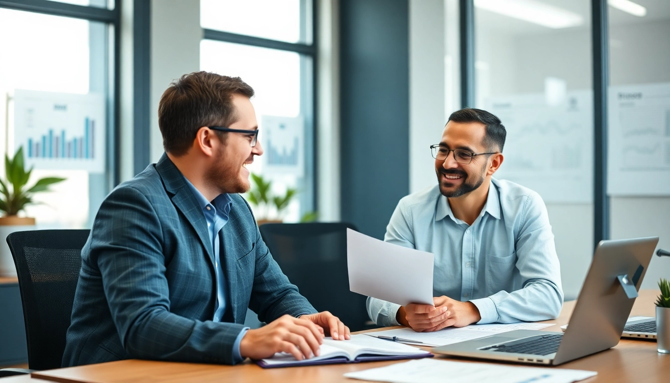 Biuro rachunkowe dla firmy budowlanej: profesjonalny księgowy wspiera firmę budowlaną w nowoczesnym biurze.