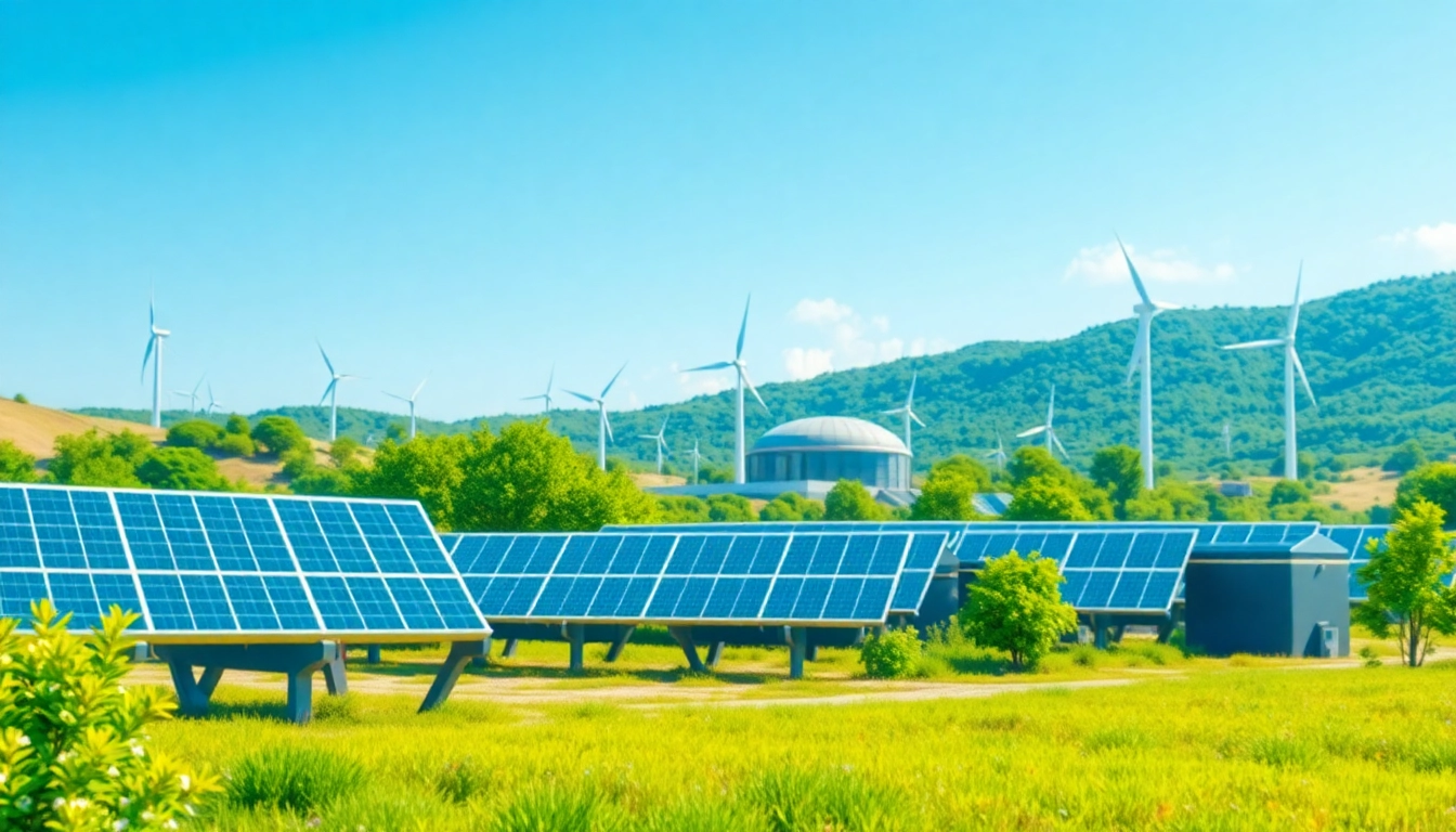 Best cloud mining platforms depicted in a sustainable, innovative mining facility powered by renewable energy.