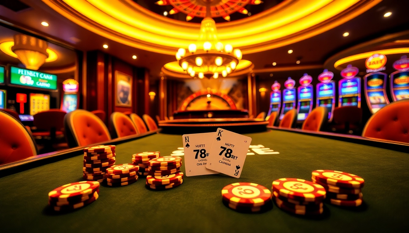 Engage in thrilling casino action at 789BET COM with luxurious gaming tables and vibrant atmosphere.
