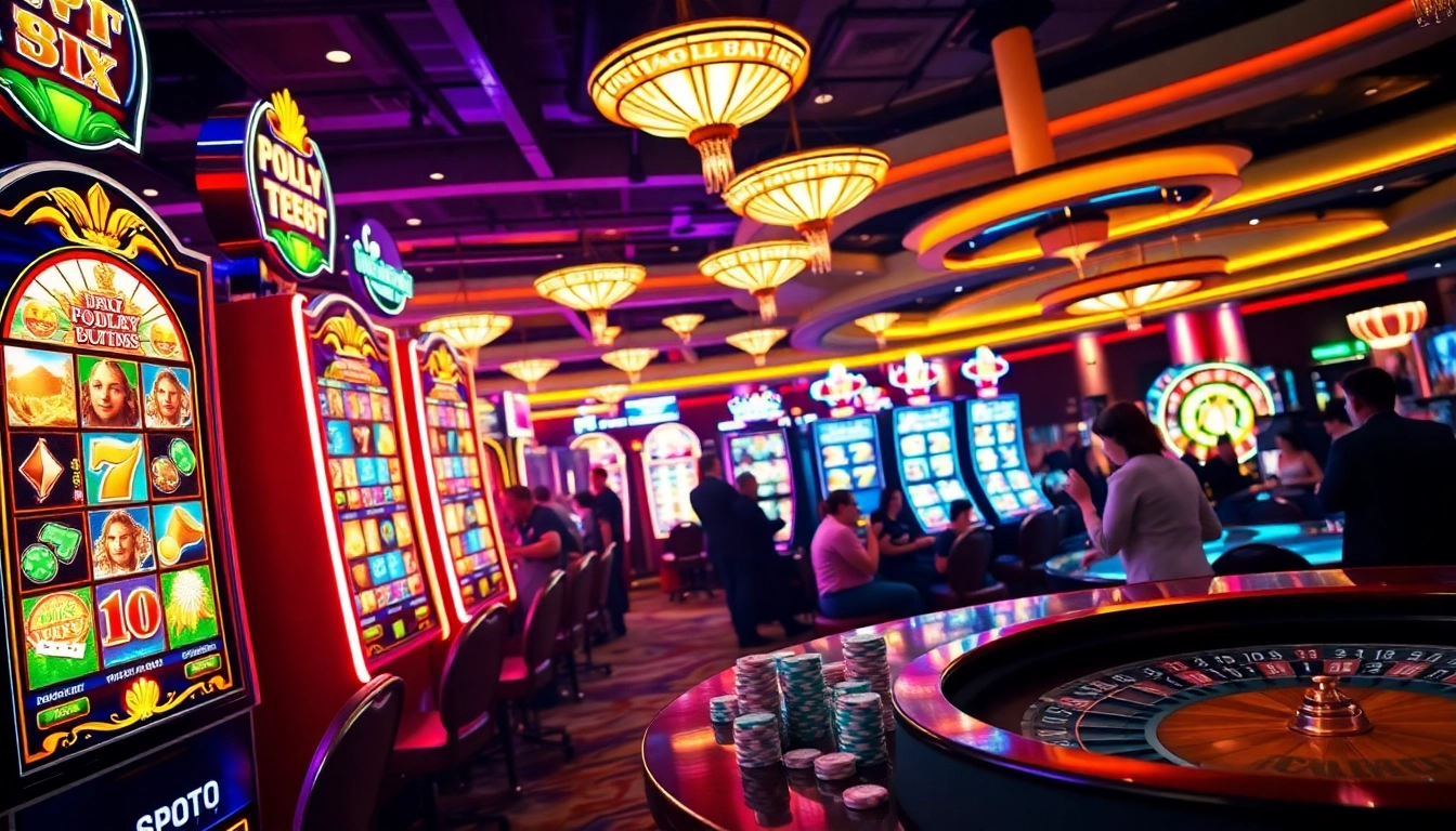 Players enjoying a vibrant doaslot slot experience in a luxurious casino setting.