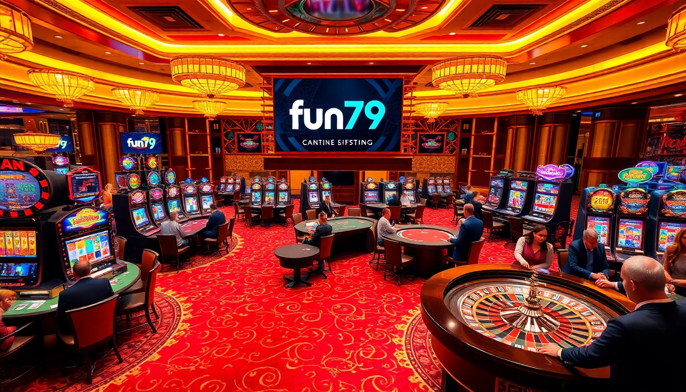 Experience a thrilling casino environment with fun79 players engaging in strategic games.