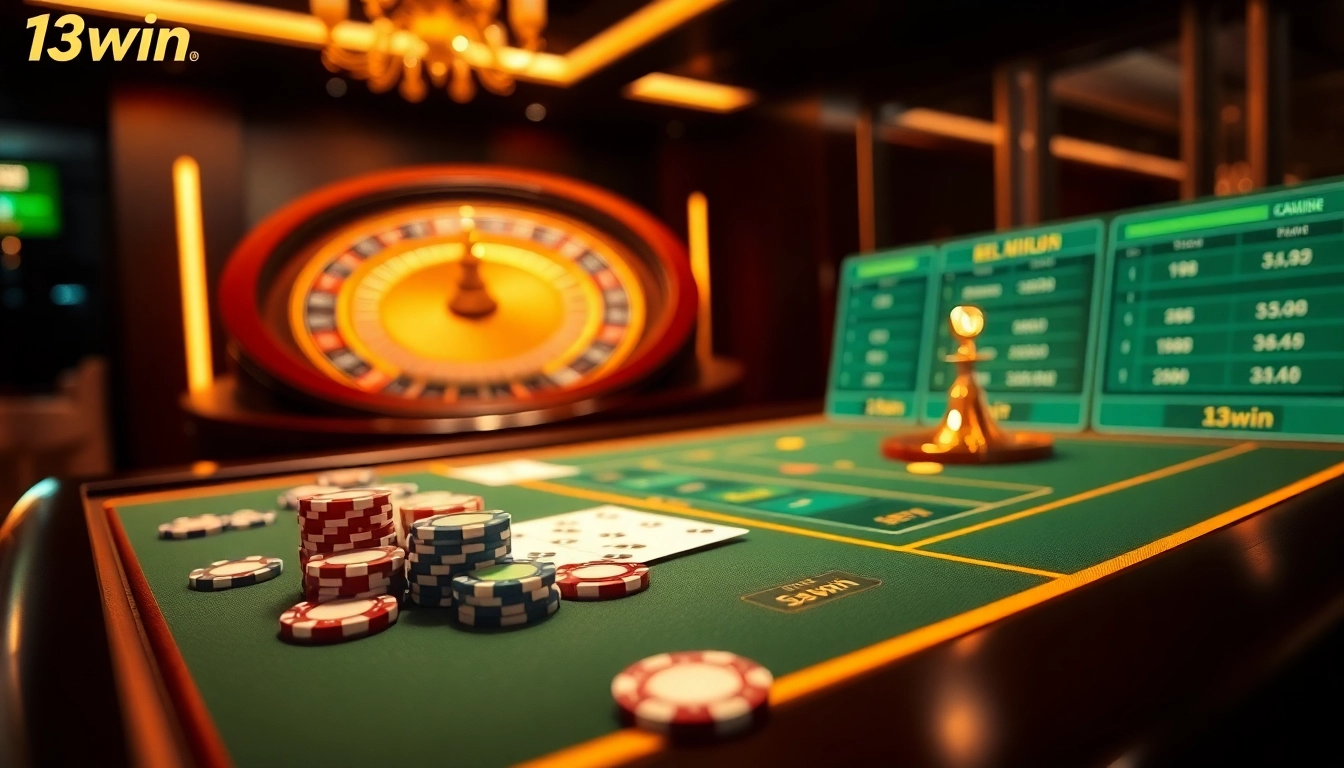 Experience thrilling gaming action at 13win with vibrant casino tables and dynamic betting interfaces.
