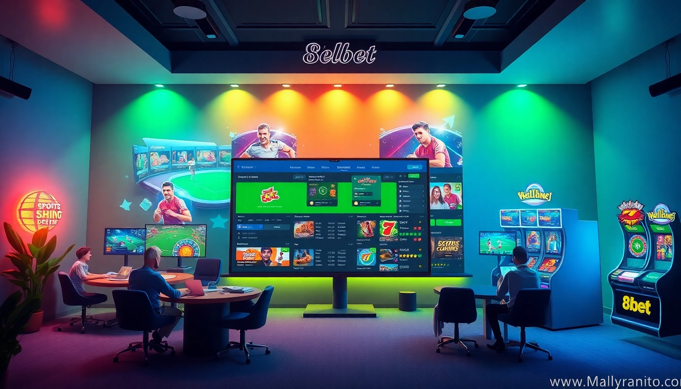 Exciting visual of the 8Kbet online betting platform featuring sports, casino, and games.