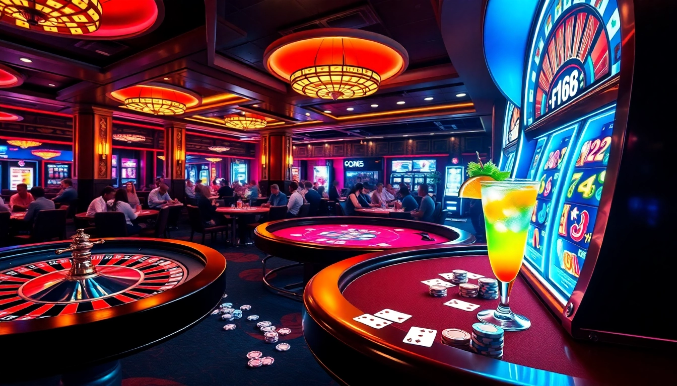 Experience thrilling gameplay at F168 Casino with vibrant tables and exciting slot machines.