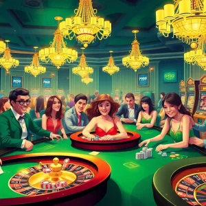 Experience the thrill of PS99 COM with lively gamblers at a vibrant casino.