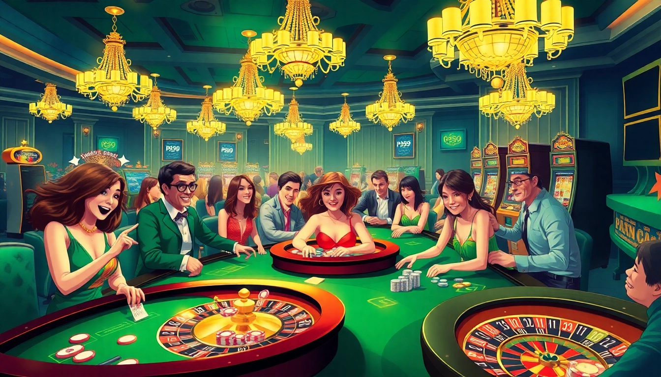 Experience the thrill of PS99 COM with lively gamblers at a vibrant casino.