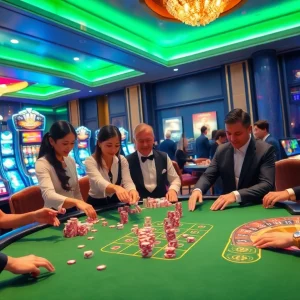 Experience thrilling gaming action at the go 88 casino with vibrant tables and shining slot machines.
