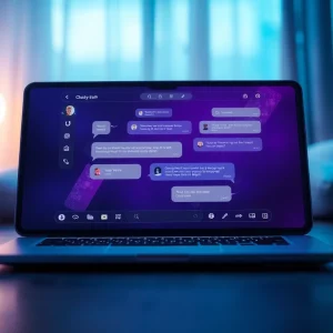 Explore the innovative interface of the best nsfw ai chatbots with dynamic chat elements in a cozy, high-tech setting.