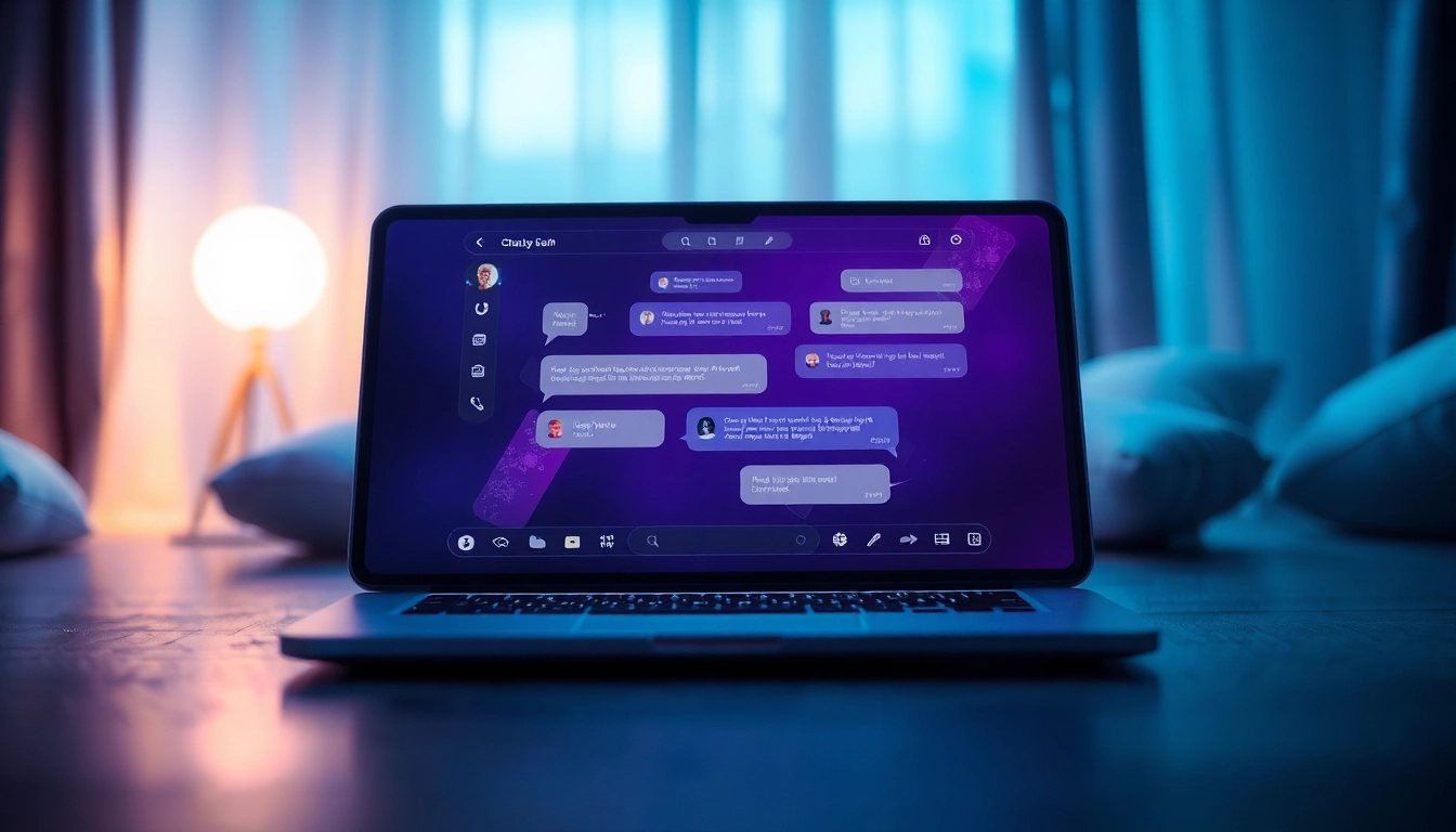 Explore the innovative interface of the best nsfw ai chatbots with dynamic chat elements in a cozy, high-tech setting.