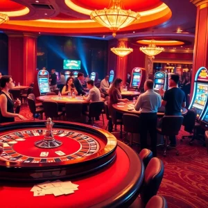Experience thrilling gameplay at okking.group with vibrant casino tables and exciting slot machines.