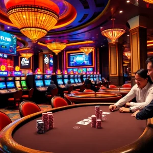 Experience thrilling gaming at https://fly88.ad/ with vibrant slot machines and poker tables.