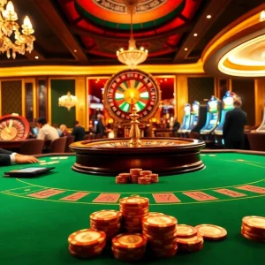 Players enjoying a high-stakes game and mastering strategies on https://bl555.training/ with luxurious casino table and roulette.