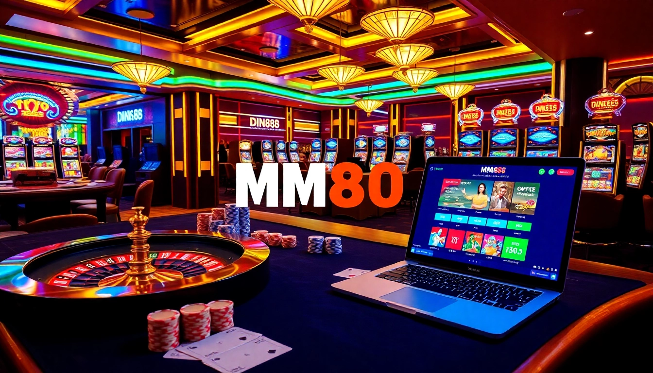 MM88 online casino showcasing poker, roulette, and engaging gambling activities.