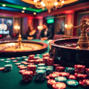 Experience the thrill of betting at the luxurious 89bet casino with poker chips and cards.