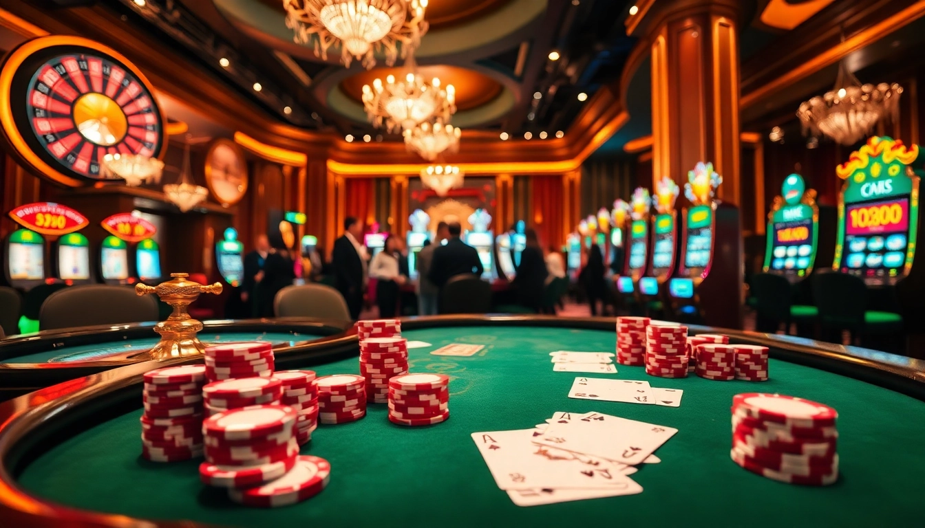 Engage in the thrilling excitement of 88i game at a luxurious casino table filled with cards and chips.