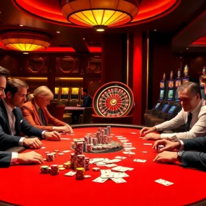 Experience the excitement of winning with vswin at a luxurious poker table.