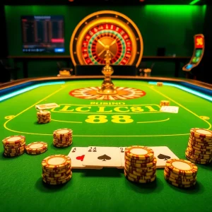 Experience the thrill of LC 88 at a vibrant casino table filled with excitement and luxury.