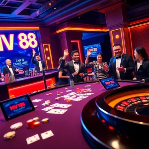 Gamble at the MV 88 poker table surrounded by vibrant atmosphere and exciting gameplay.