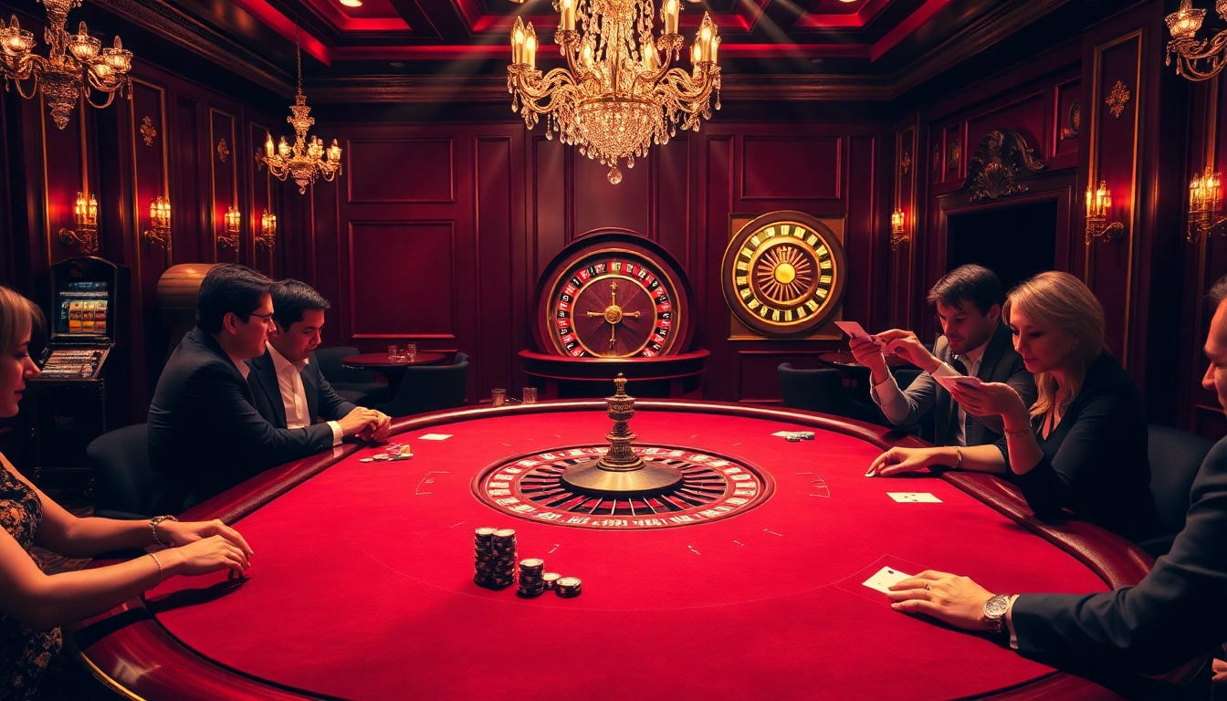 Players strategizing at poker tables in a vibrant 58win casino atmosphere.