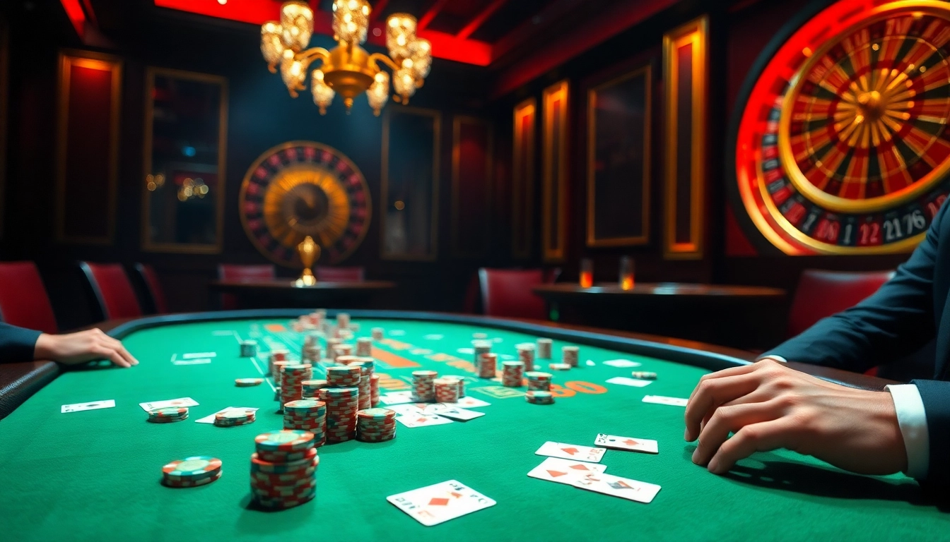 Exciting LV88 poker scene with players at a casino table immersed in a game.