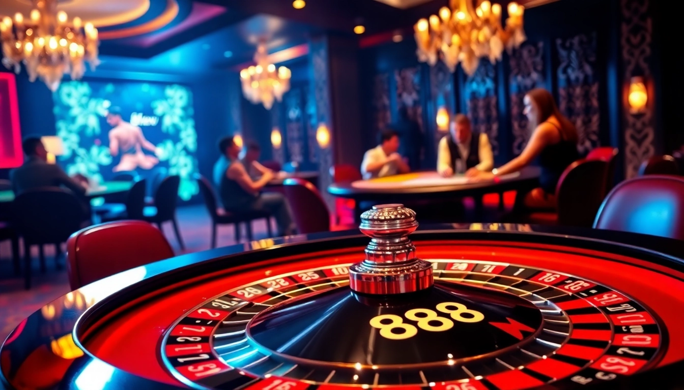 Experience the thrill at 888new's luxurious casino, featuring roulette and poker games.