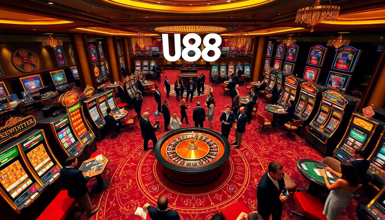 Experience the excitement of u88 casino games with vibrant poker chips and roulette tables.