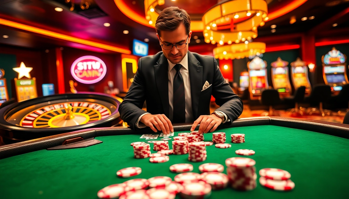 Experience the thrill of bdjl win at a luxurious casino table filled with cards and poker chips.