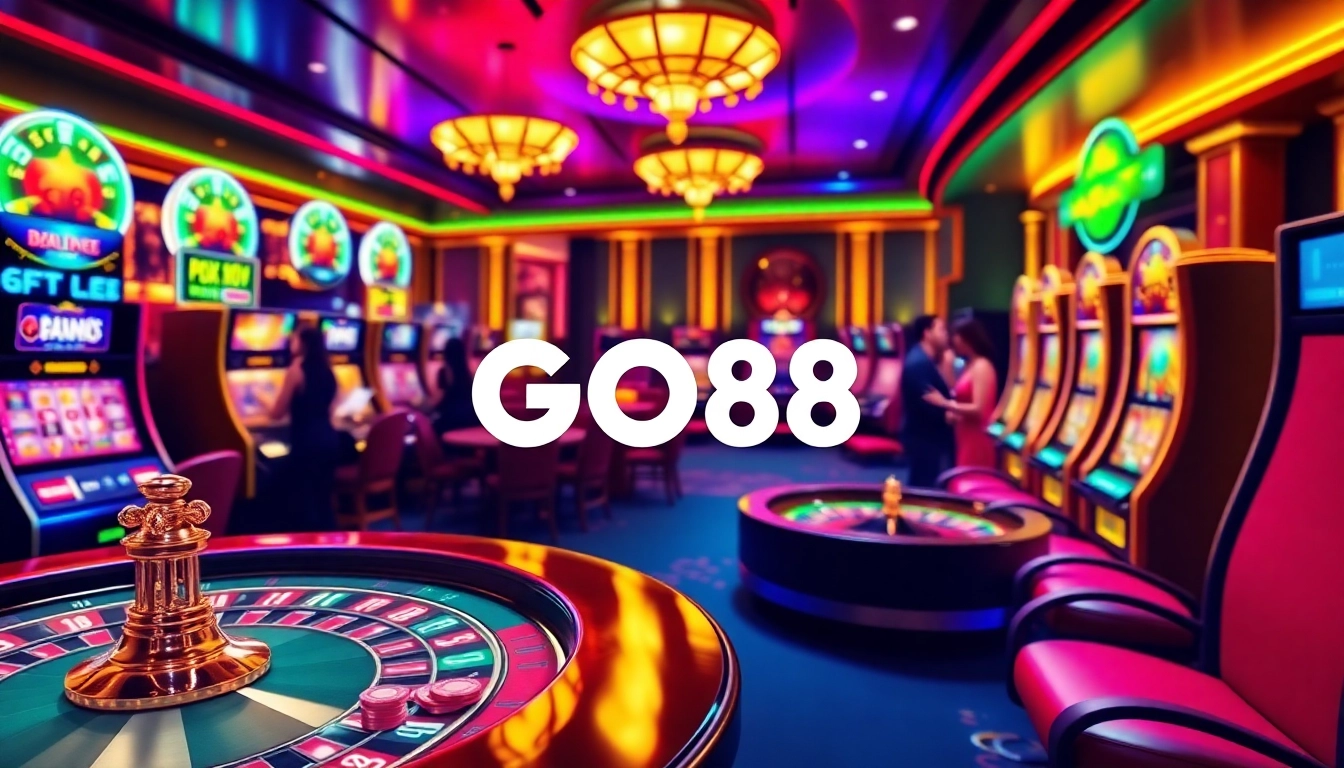 Excited players enjoy the thrilling gaming experience at GO88's vibrant online casino.