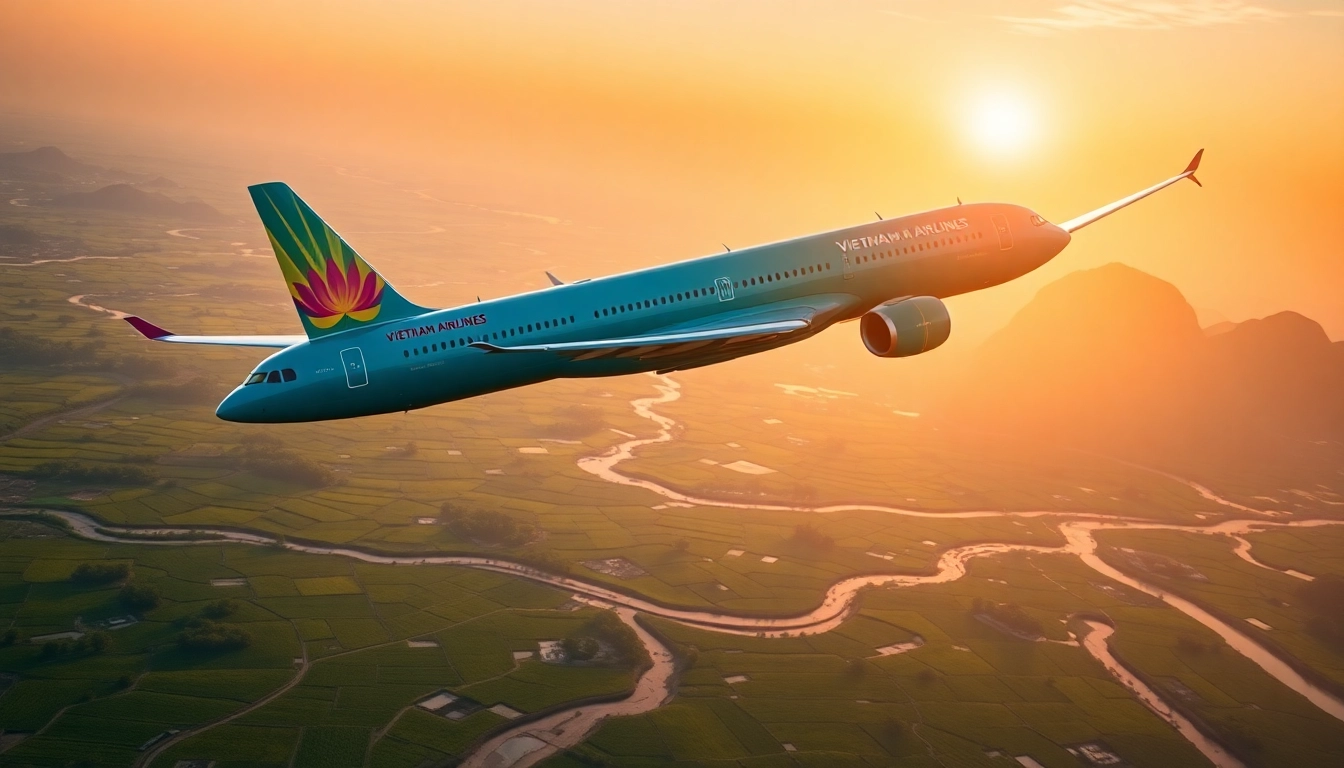 Vietnam Airlines VN168 soaring through the sky above Vietnam's stunning landscapes.