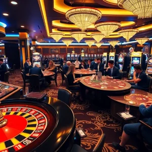 Players enjoy thrilling games at DN88 casino, highlighting poker chips and roulette