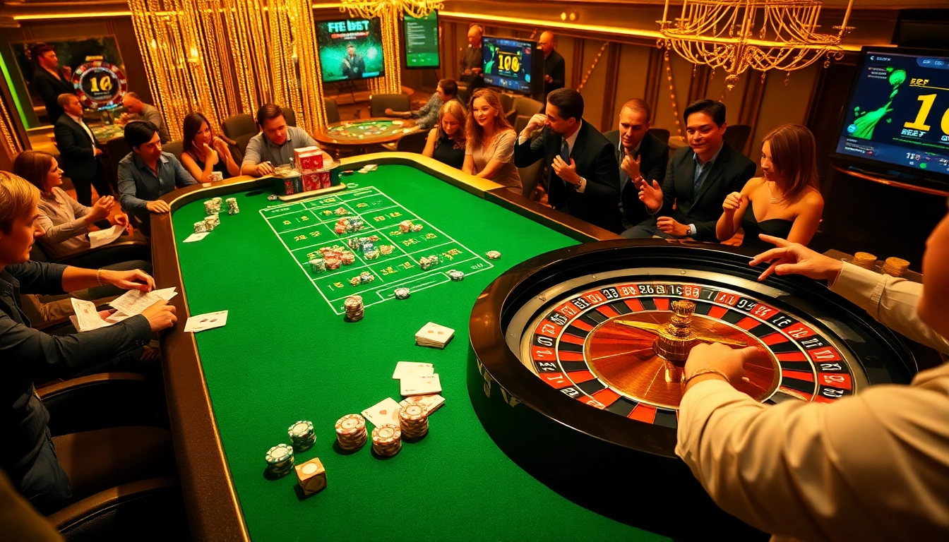 Experience the excitement of FE BET at a stylish casino roulette table.