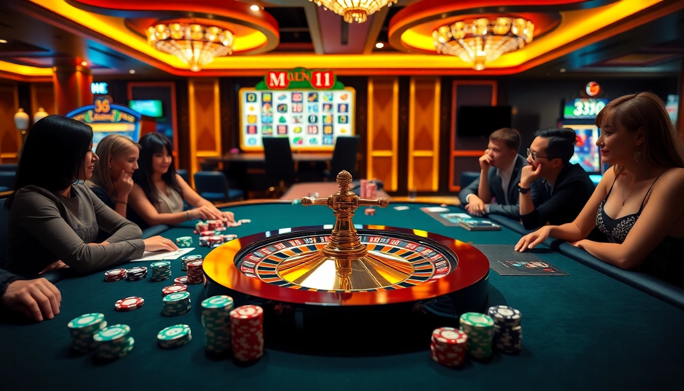 Experience thrilling gameplay at http://33winn.gold/ with vibrant casino tables, poker chips, and roulette wheels.