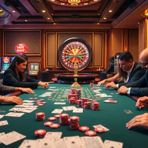 Experience the excitement of classic casino games at https://vz99e.com with vibrant chips and cards.